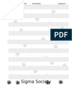 Sigma Society Service Journal Entry