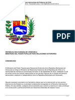 Venezuela Rechaza Declaraciones Injerencistas Del Gobierno de Chile[1]