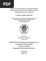 Download Laporan Kerja Praktik Studi Inventarisasi Kawasan Karst Daerah Sukolilo Sebagai Kawasan Lindung Geologi by Rohman Masdar SN281005542 doc pdf