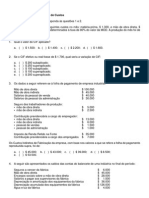 Exercícios de Fixação de Análise de Custos