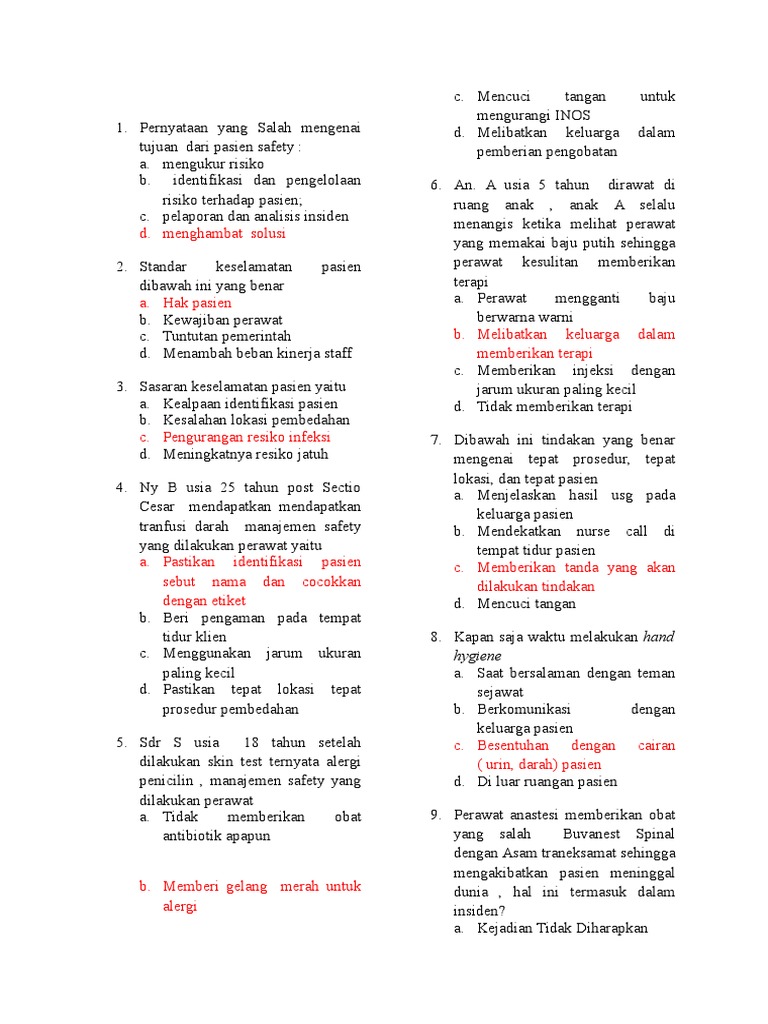 Contoh Soal Uts Keperawatan Maternitas Pilihan Ganda Download File Guru