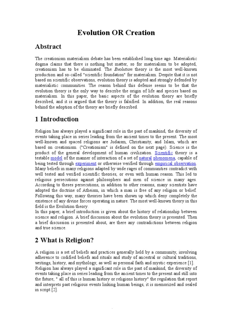 Evolution vs. Creationism Debate Explained | PDF | Natural Selection ...