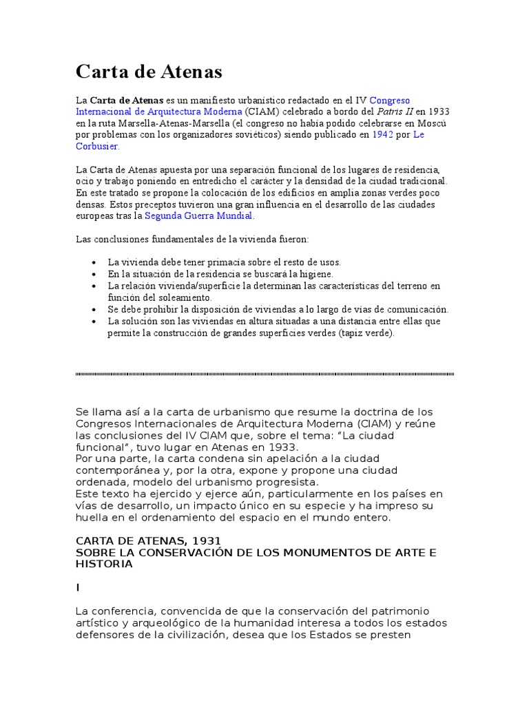 Carta de Atenas  Ciencia (general)  Ciencia  Prueba 