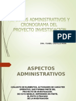 Aspectos Administrativos Del Proyecto Investigacion