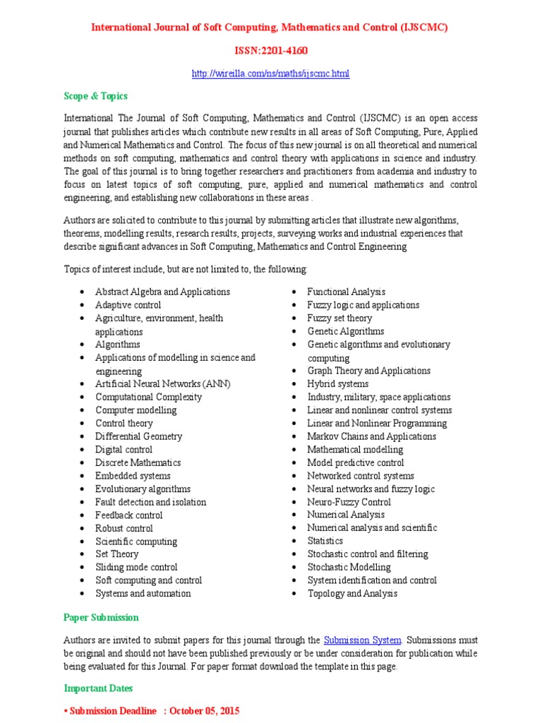 International Journal Of Soft Computing Mathematics And - 