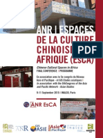 Programme Détaillé: 'Espaces de La Culture Chinoise en Afrique' (Esca)