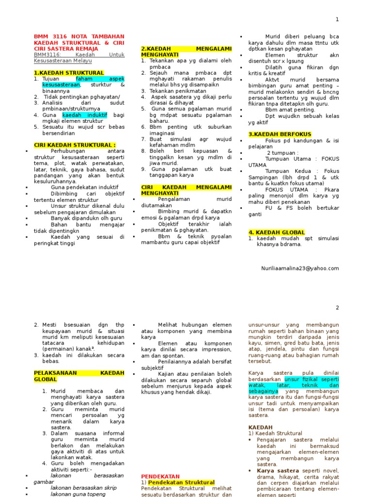 Nota Sastera  PDF