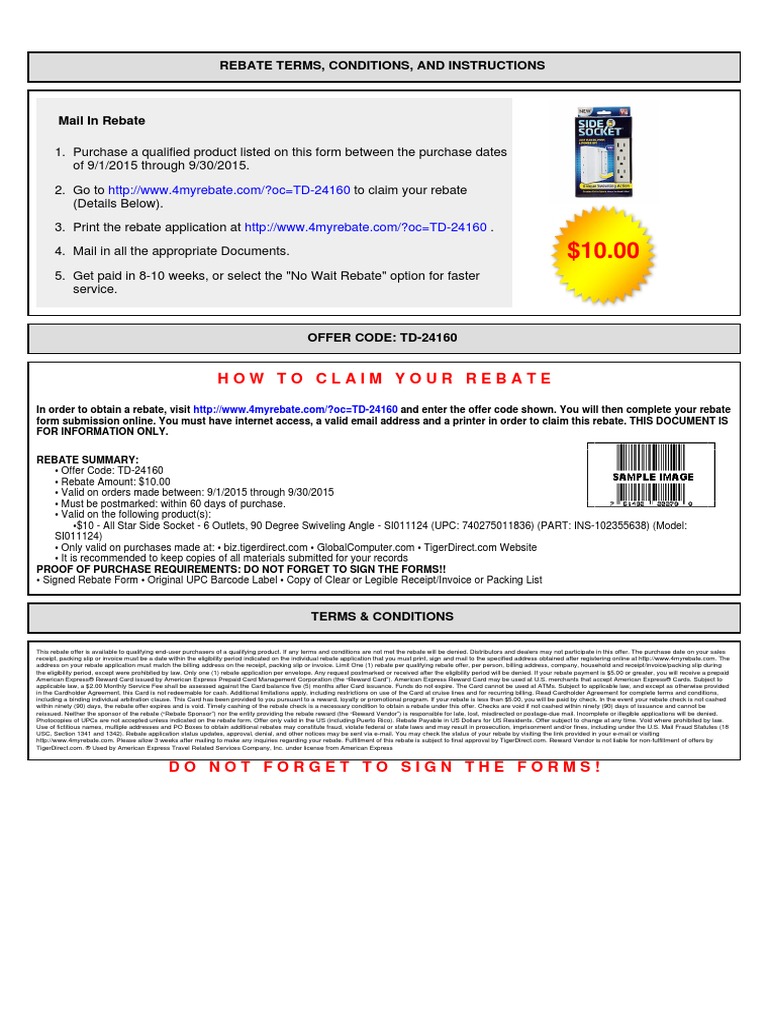 Howtoclaimyourrebate: Rebate Terms, Conditions, and Instructions | PDF ...