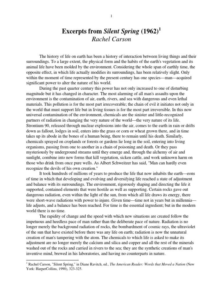 Excerpts From Silent Spring PDF