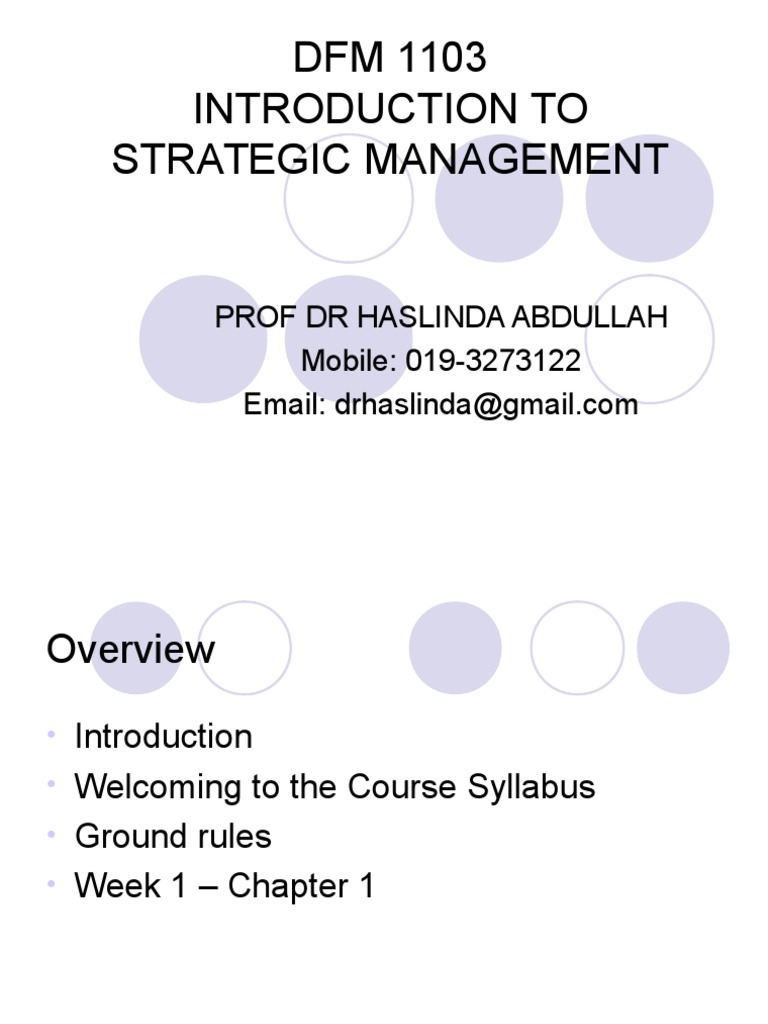 1 - Introduction To Strategic Management | PDF | Strategic Management ...