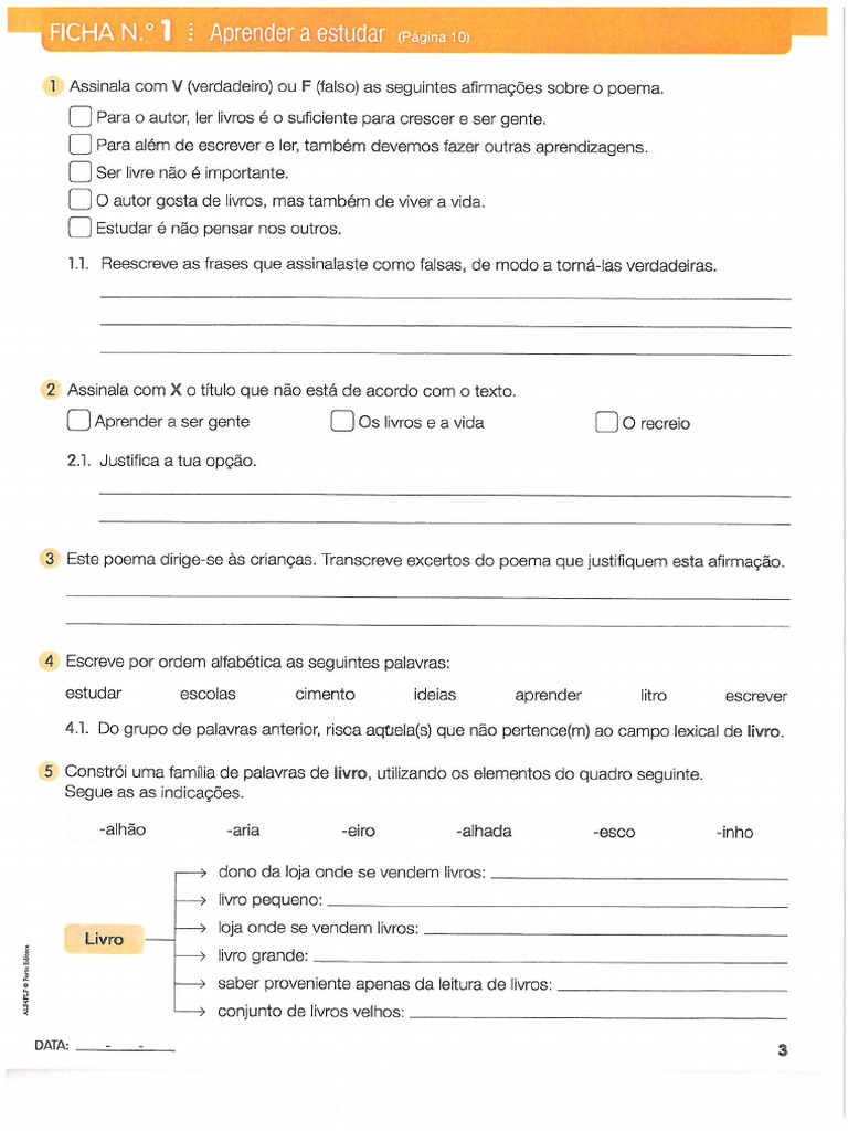 Caderno de Atividades - 4.º Ano - Português | PDF