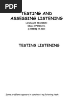 Testing and Assessing Listening