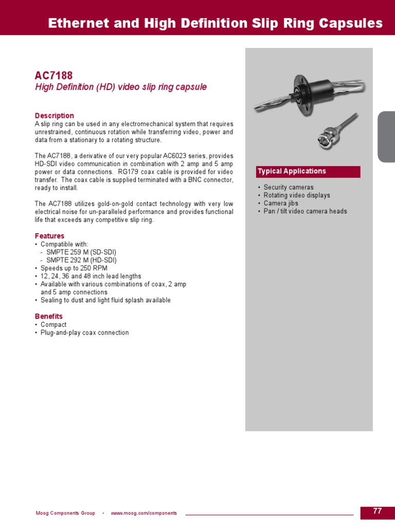 AC7188 SlipRing DTS PDF Manufactured Goods Electrical Engineering