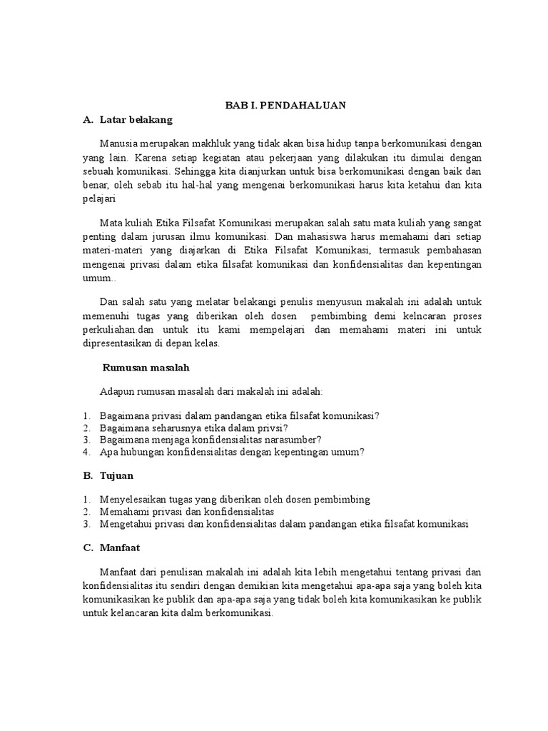 Etika Filsafat Komunikasi