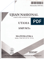 Soal UN Matematika SMP 2015 Paket 1