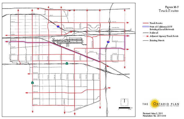 Ontario Truck Route Map City Of Ontario Truck Route Map | Pdf