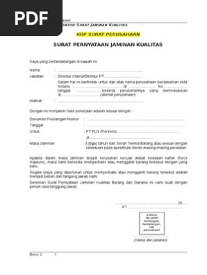 Lampiran 6 Surat Jaminan Kualitas Pdf
