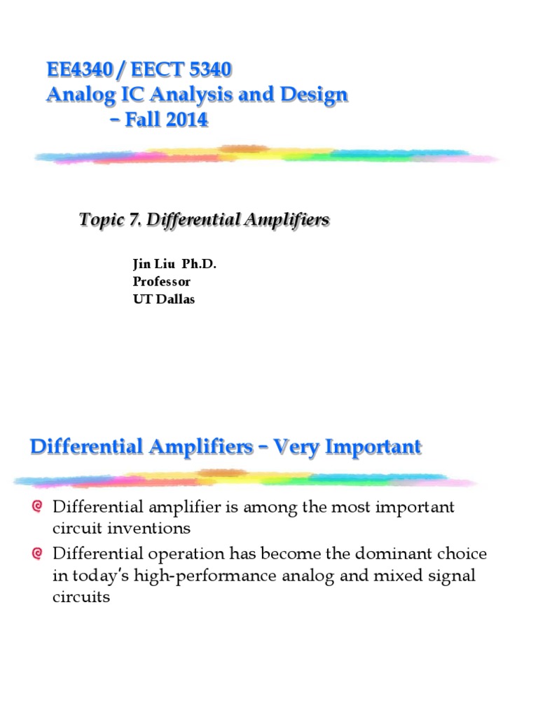 Differential Amplifiers Overview | PDF | Amplifier | Electricity