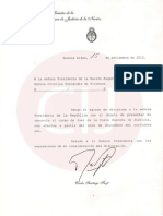 Carta de renuncia de Carlos Fayt