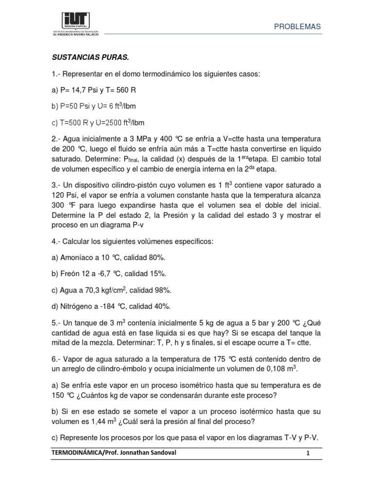 Problemas de Termodinámica y Gases Ideales | PDF | Gases | Presión