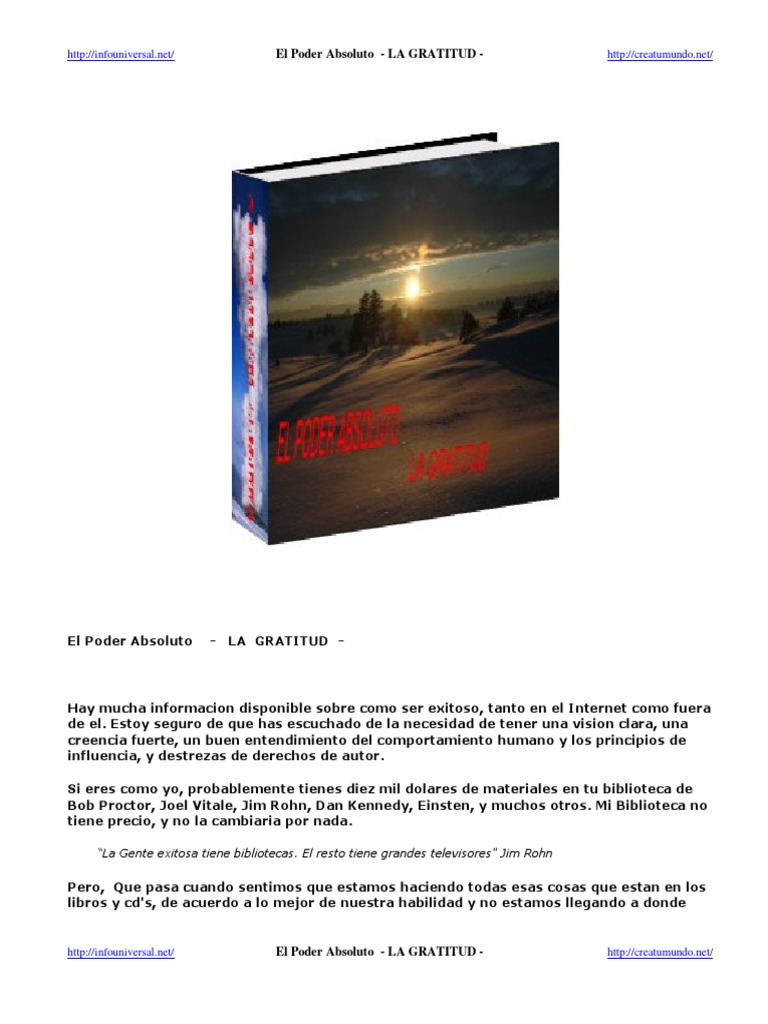 Poder De La Gratitud Pdf Gratitud Felicidad