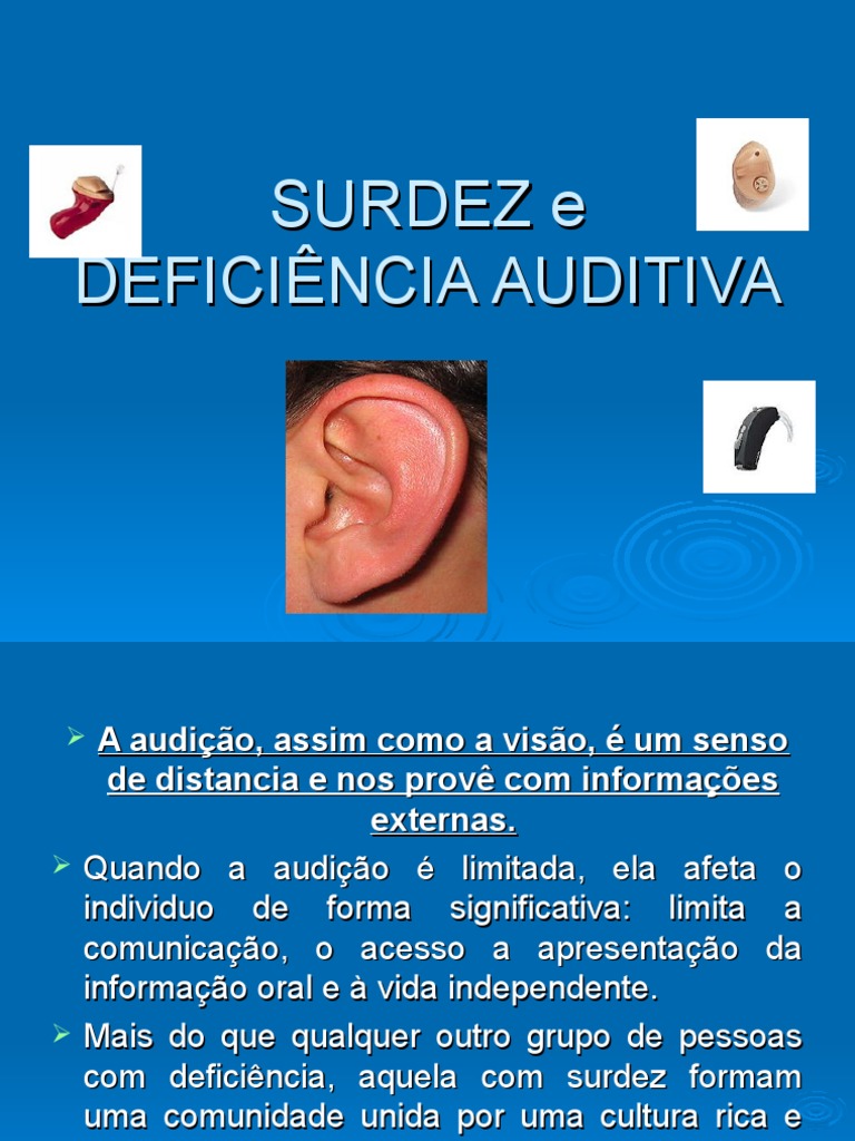 2014 - Surdez e Deficiência Auditiva | PDF | Perda de Audição ...