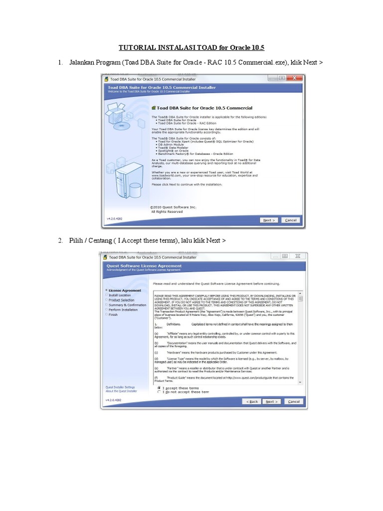 Instalasi Toad for Oracle 10.5 Lengkap | PDF