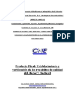 Establecimiento Calidad Del Etanol y Biodiesel Versión Aceptada