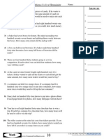 Division Word Problems (3÷1) W/ Remainder: Answers