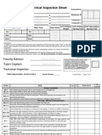 Baja SAE Tech Inspection Sheet 2014-2015