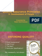 Involvement of People-Quality Assurance Principles