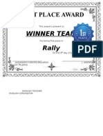 First Place Award: Winner Team Rally