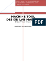 Machine Tool Design Lab Manual