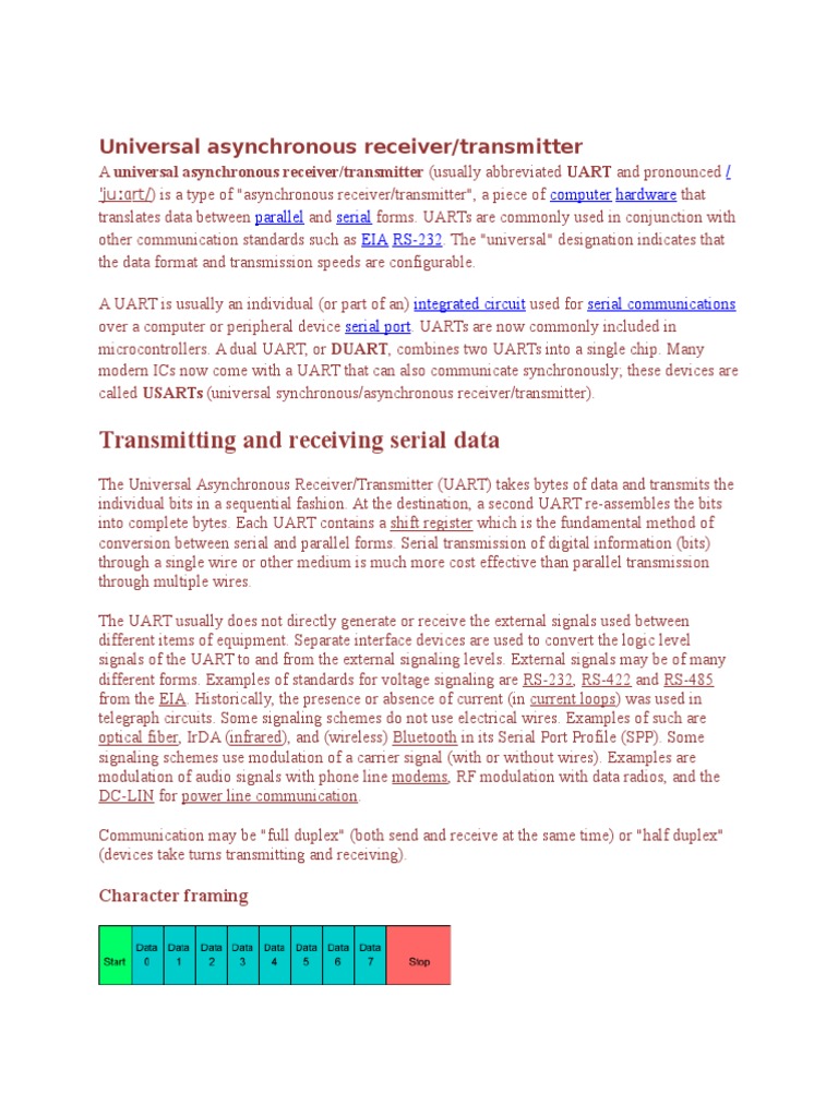 Understanding Universal Asynchronous Receiver/Transmitter (UART) | PDF ...