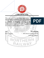 Certificate: Used in Diesel Locomotives, ECP, OWS, Maintainence & Testing'