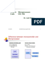 Subject: Microprocessors Code: UEC 504: Dr. Amit Mishra