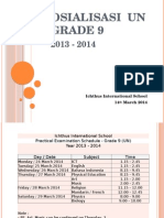 Sosialisasi Un Grade 9: Ichthus International School 14 March 2014