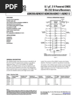 0.1 μF, 5 V Powered CMOS RS-232 Drivers/Receivers ADM206/ADM207/ADM208/ADM211/ADM213