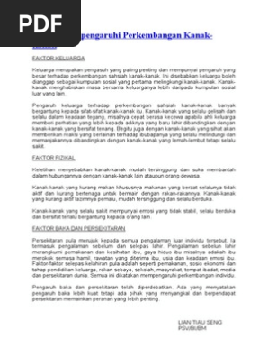 Faktor Mempengaruhi Perkembangan Kanak Pdf