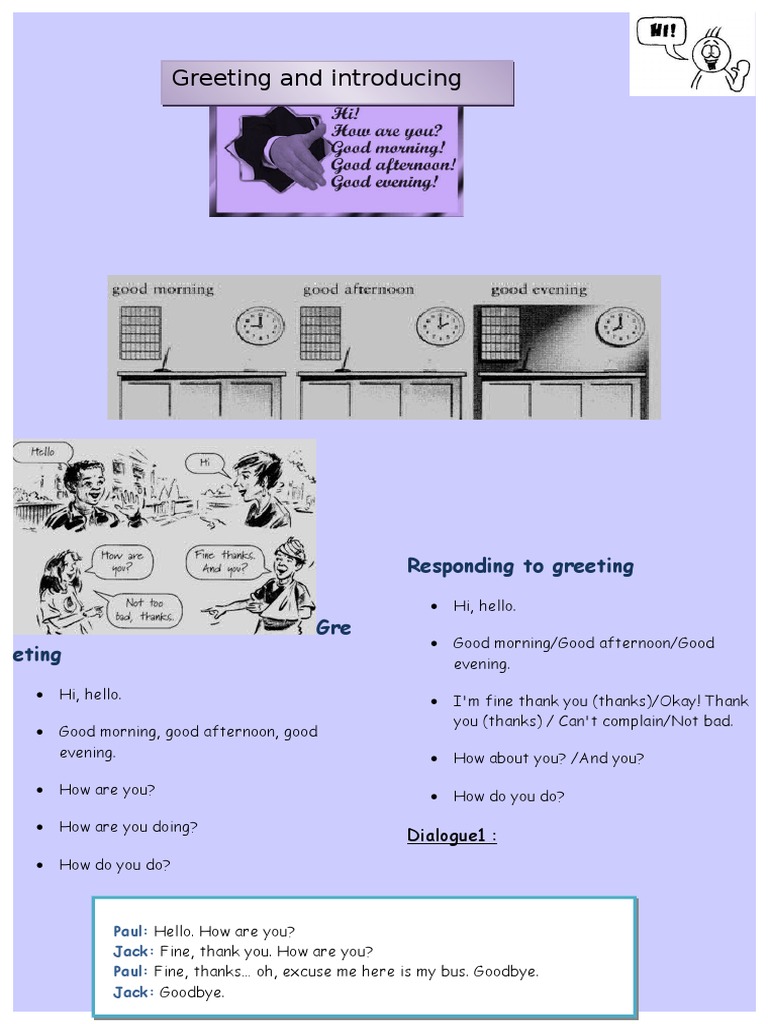 Greetings and Introductions Guide | PDF | General Fiction