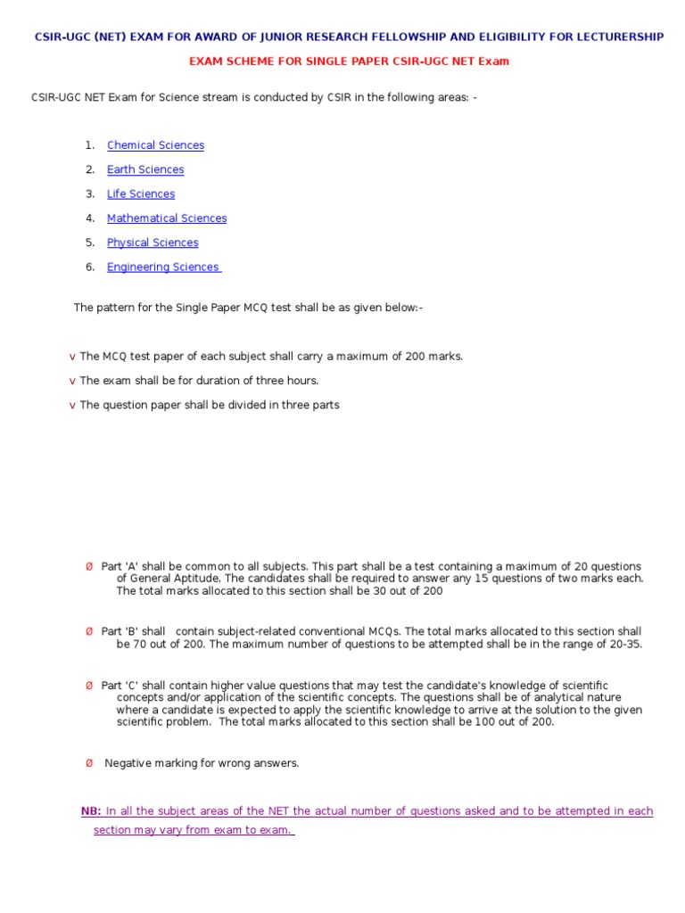 CSIR - Net Syllabus | PDF | Technology & Engineering
