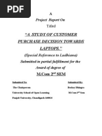 A Study of Customer Purchase Decision Towards Laptops.