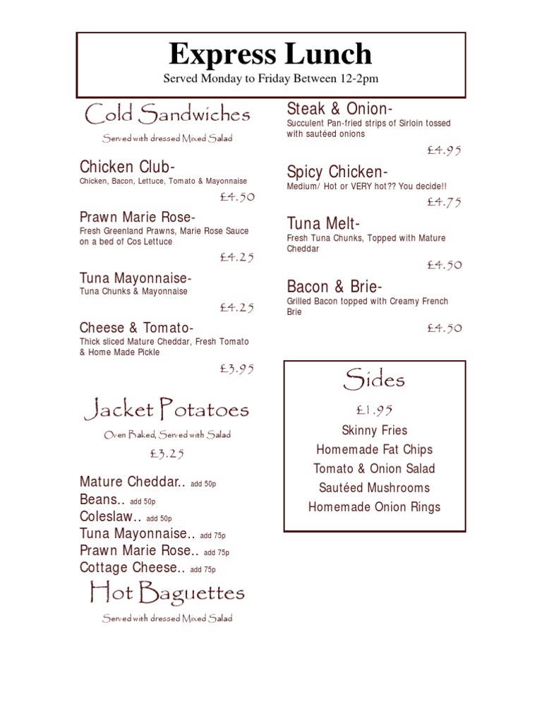 Express Lunch | PDF