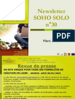 Newsletter Soho Solo n°30 Mars-2010