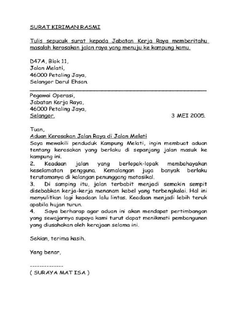 Surat Rasmi | PDF