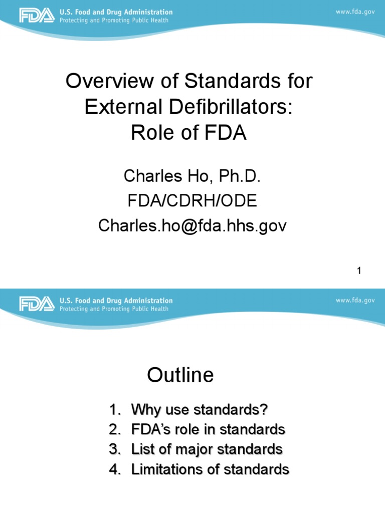 FDA Standards for External Defibrillators | PDF | Food And Drug ...