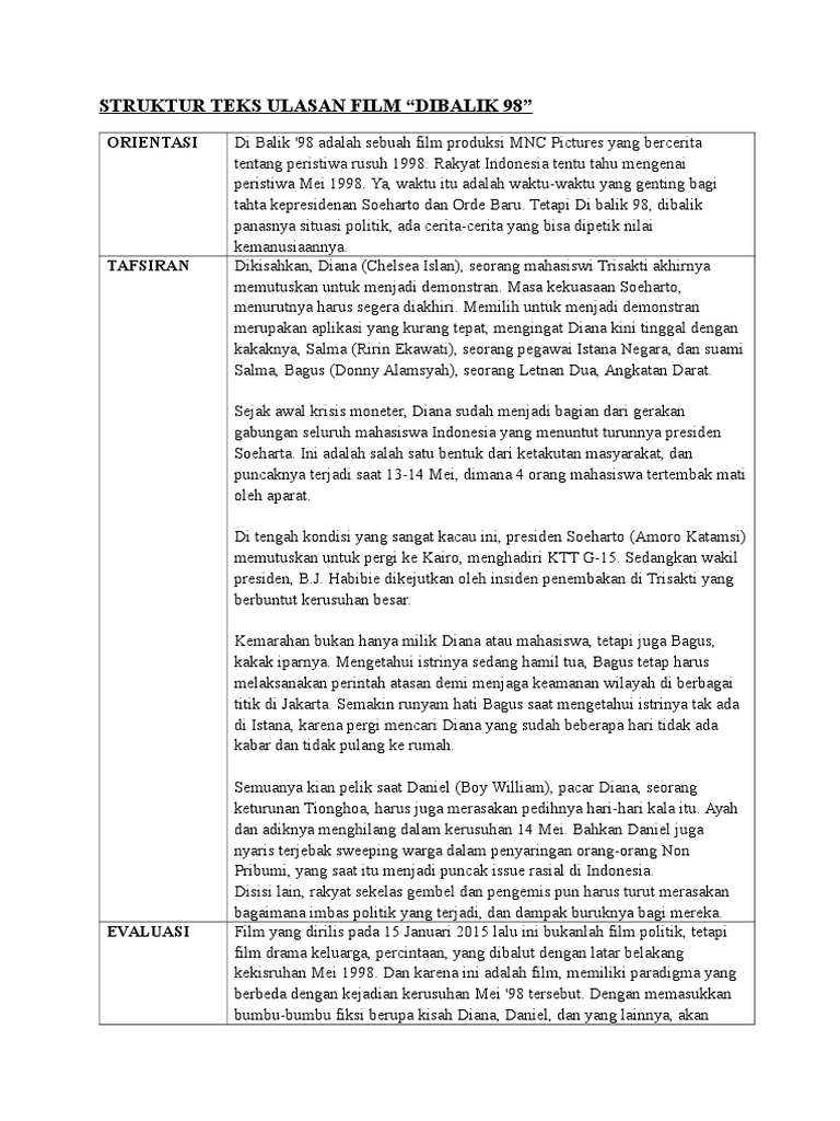 Contoh Soal Teks Ulasan Film Dan Drama Berbagai Teks Penting