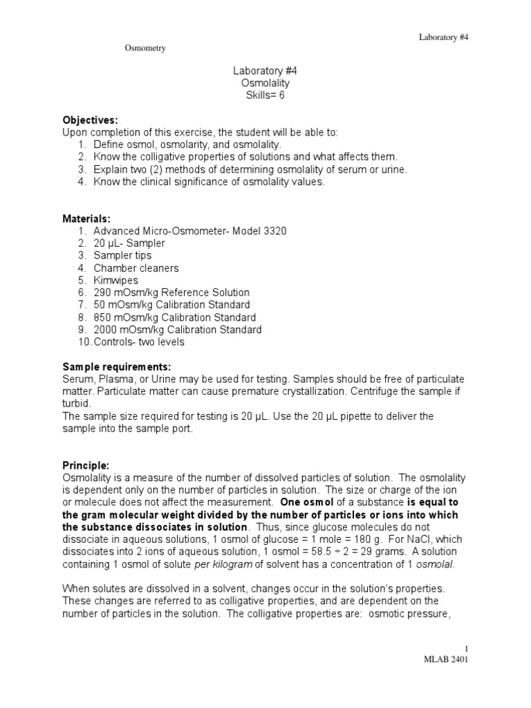 Osmometer PDF Solution Physical Sciences