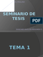 SEMINARIO de TESIS Desarrollo Del Curso