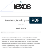 Bandidos, Estado y Ciudadanía. Joaquín Villalobos